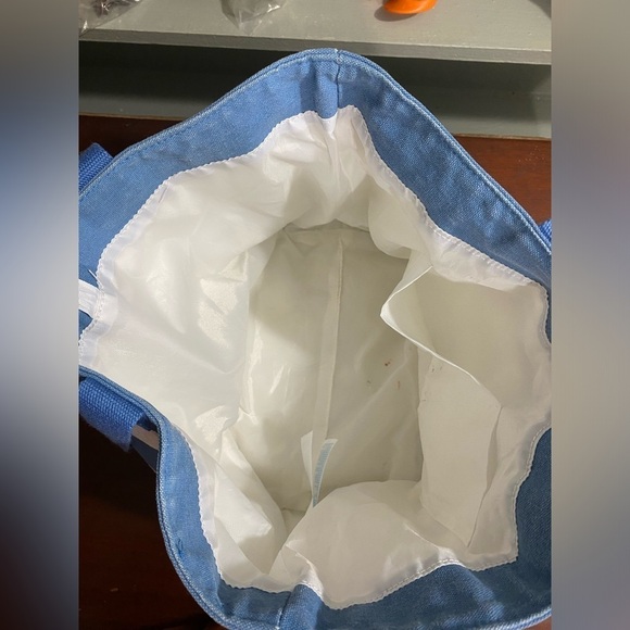 Dolce & Gabbana Light Blue Striped Canvas Lined Tote Bag - Picture 6 of 12